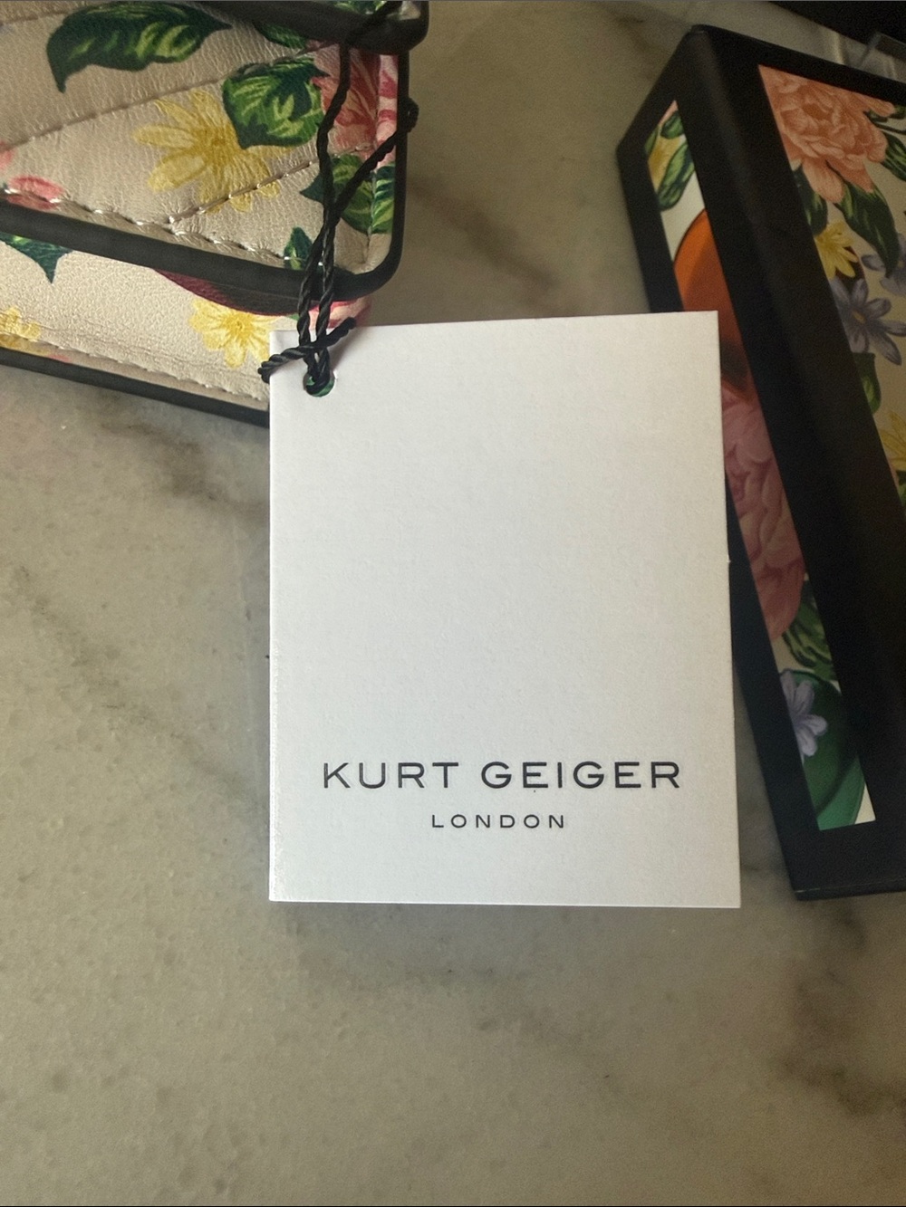 Kurt Geiger London Micro Kensington Floral Printed Crossbody-Bone Combination - Picture 6 of 7